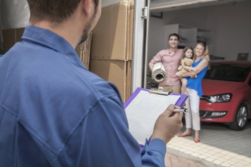 Well-organized long-term storage space in Nineelms with labelled boxes