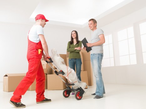 Moving van parked in Nine Elms for a local house or office move
